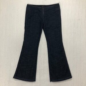View Flared Leg Zipper Front Jeans Dark Wash Women's Size 12
